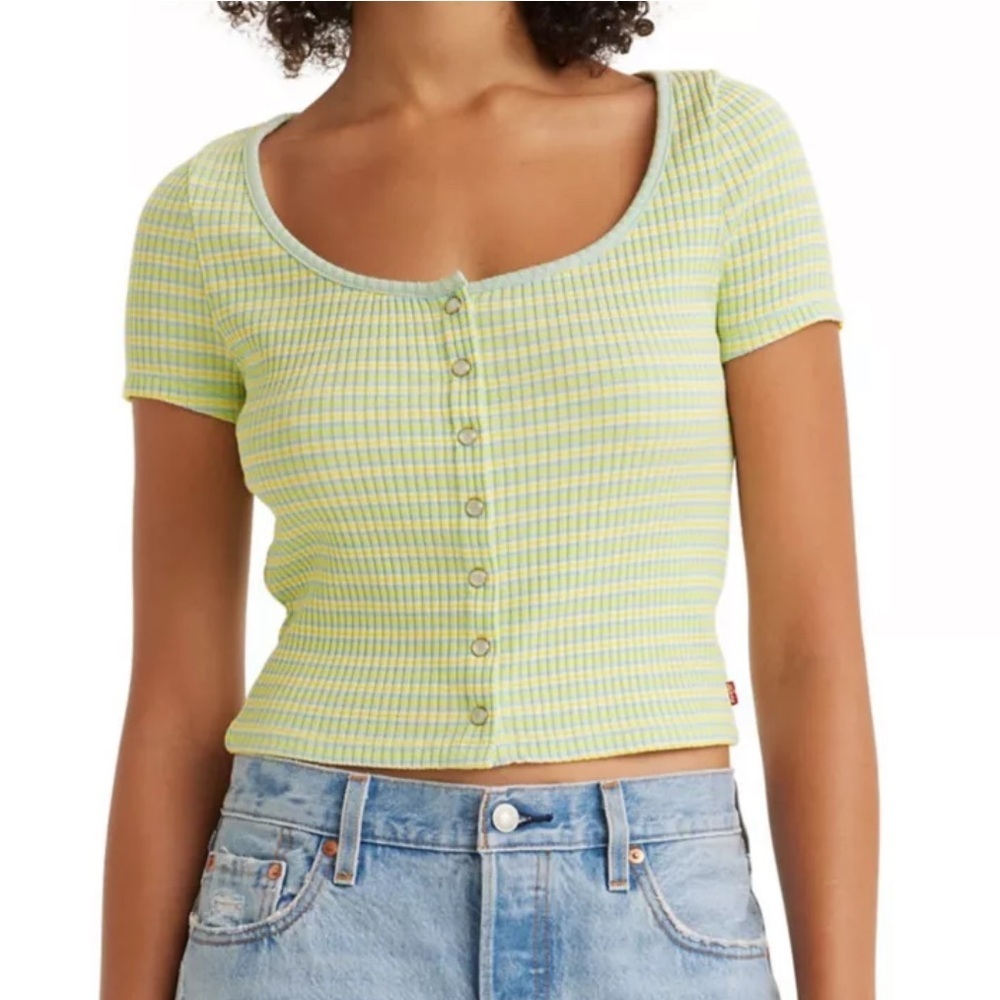 Levi’s | Ribbed Cropped Snap Down Shirt